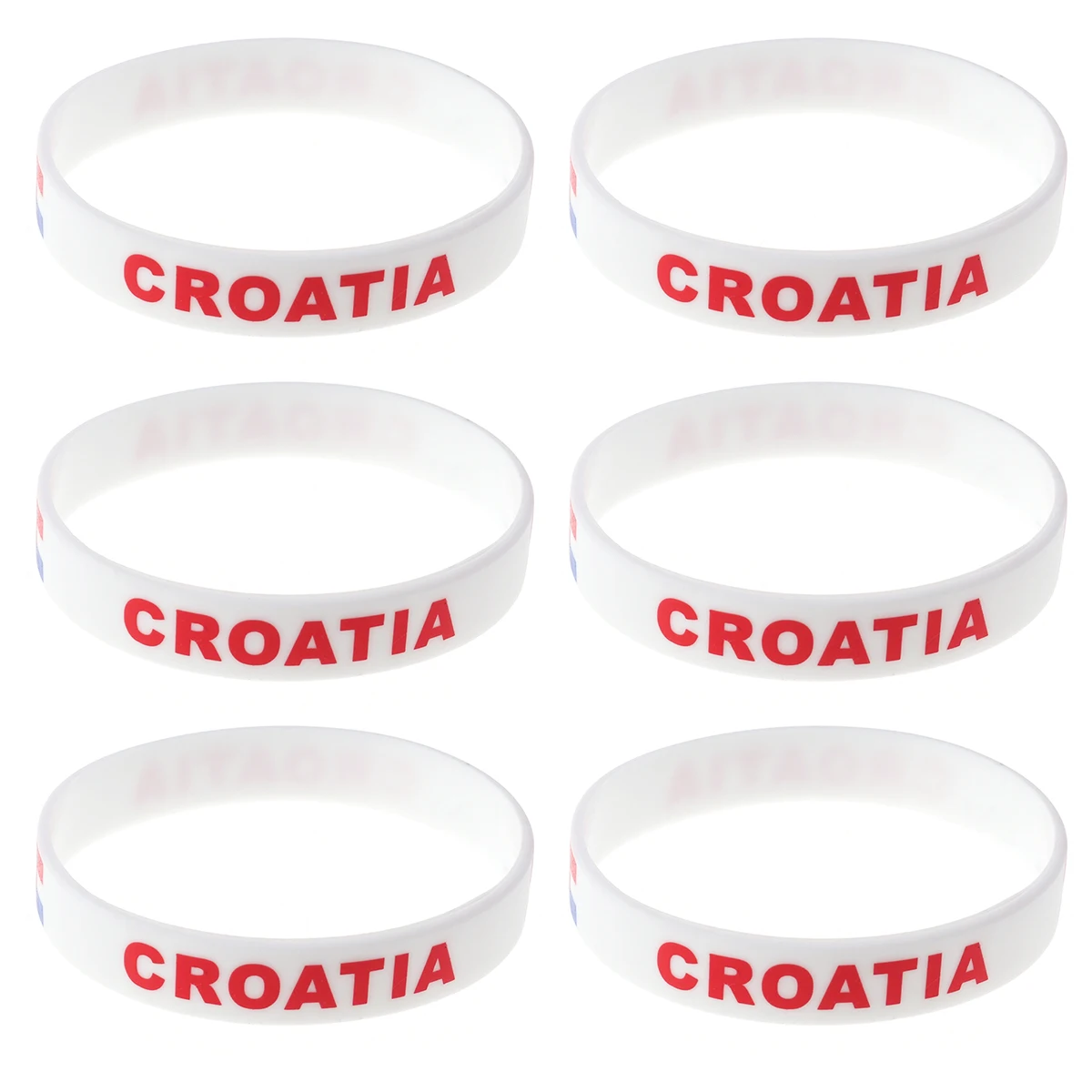 

6 pcs Country Wristband Silicone Wristbands For Football Game Support Sports Fans Accessories