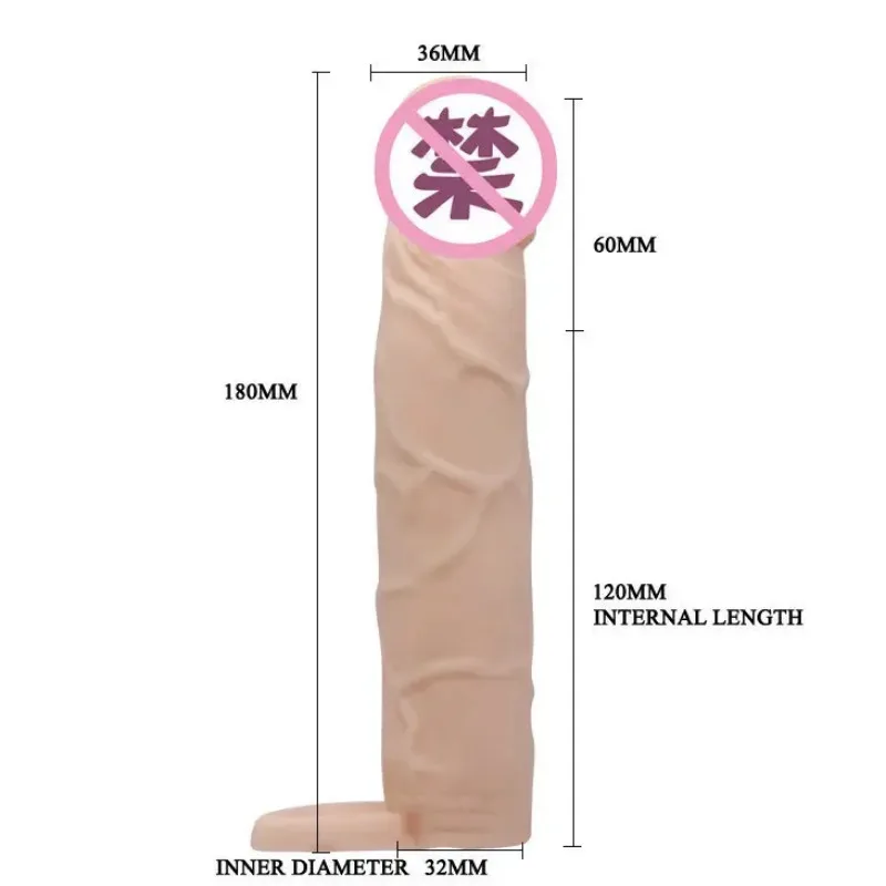 Realistic Condoms For Men Reusable Enlargement Condom Male Cock Sex Toys Delay Penis Sleeve For Male Extender Dildo Enhancer view 4