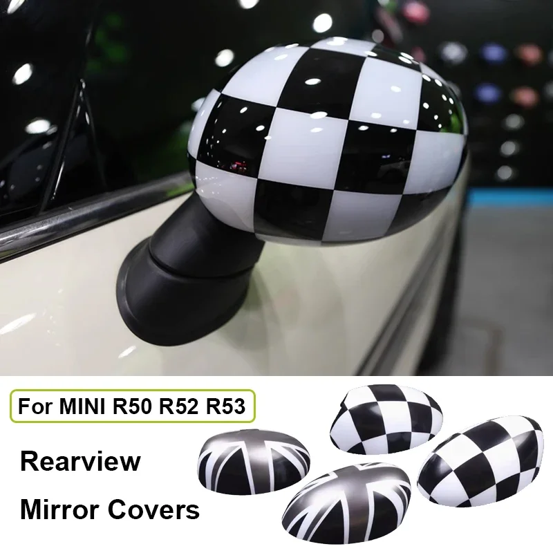 

2pcs Rearview Mirror Cap Side Mirror Cover Union Jack Car Accessories For MINI Cooper One S Hatchback Convertible R50 R52 R53