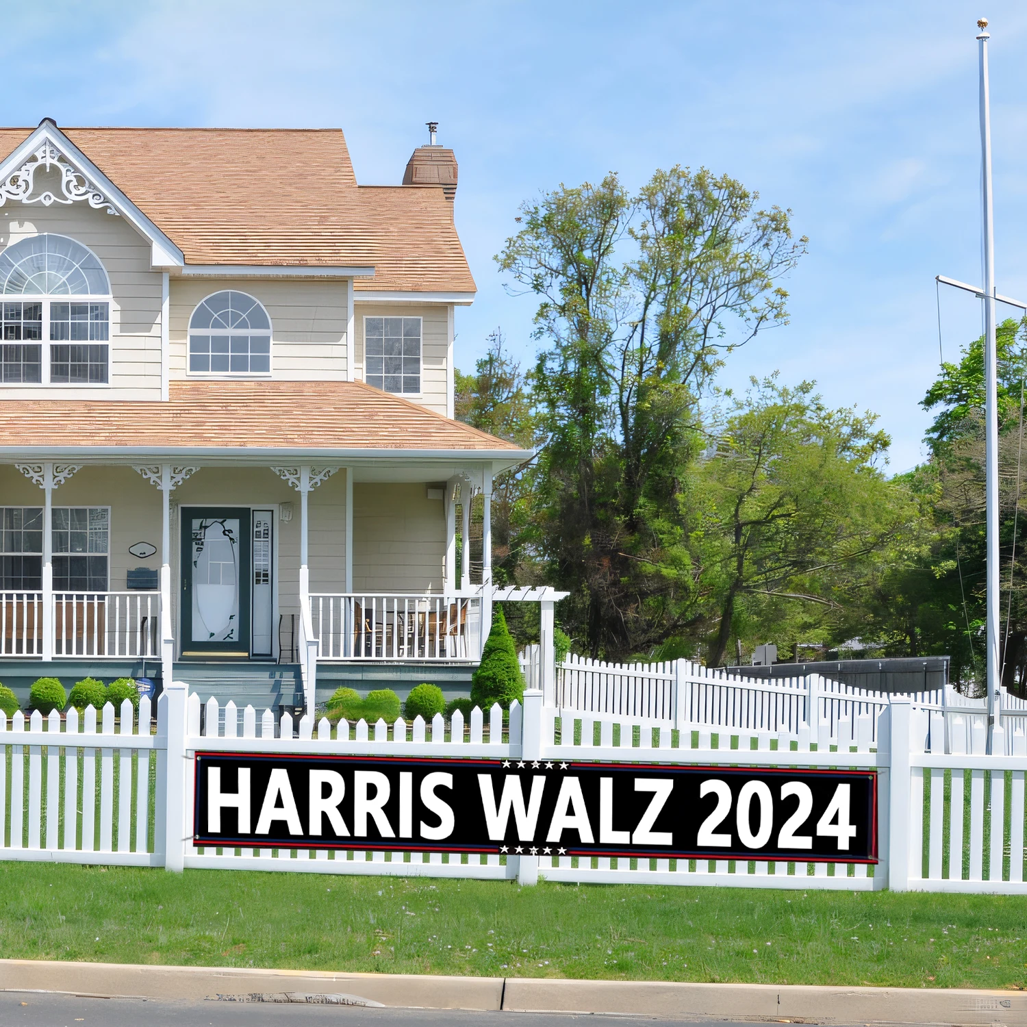 Harris Walz 2024 Kamala Harris Tim Walz Waltz For President VP Banner Yard Sign Flag Yard Sign Flag Gate Decor