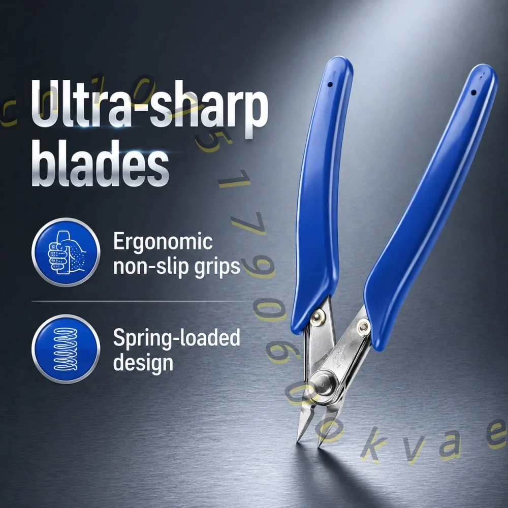 Precision Side Cutters 130mm Flush Diagonal Pliers for Electronics Hobby Craft Wire Cutting and Plastic Sprue Trimming