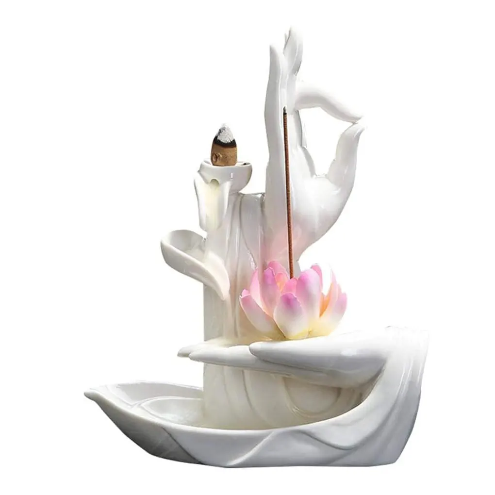 Suporte de incenso de refluxo resistente e durável de cerâmica para uma experiência confiável suportes de incenso exclusivos porcelana branca