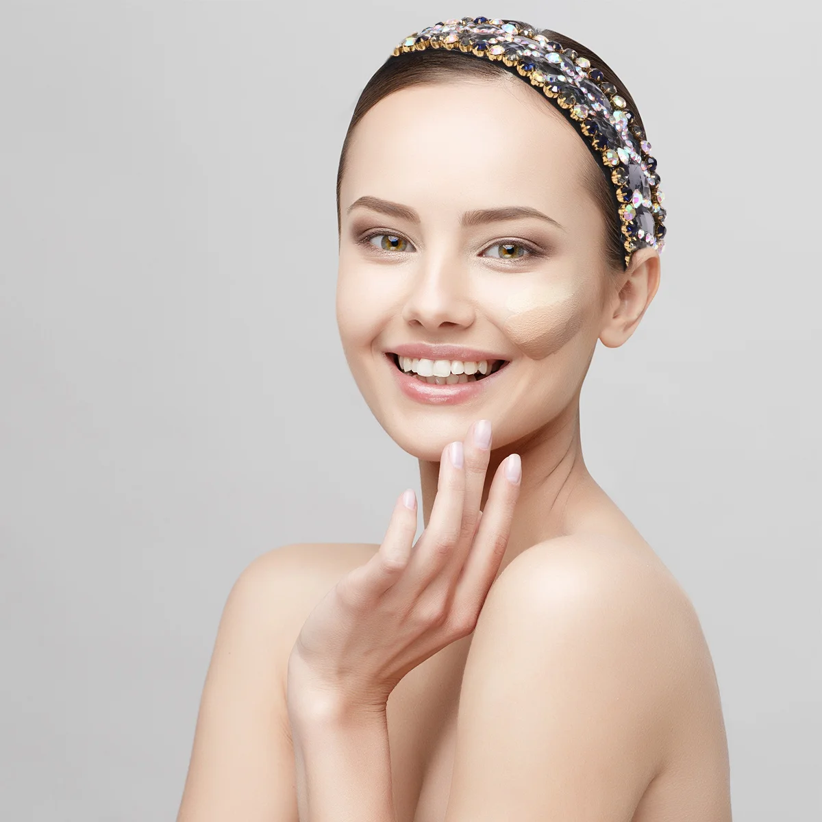 

Rhinestone Headband Simple Style Lightweight Comfortable Hair Hoops Women Hair Accessories Creative Photo Props