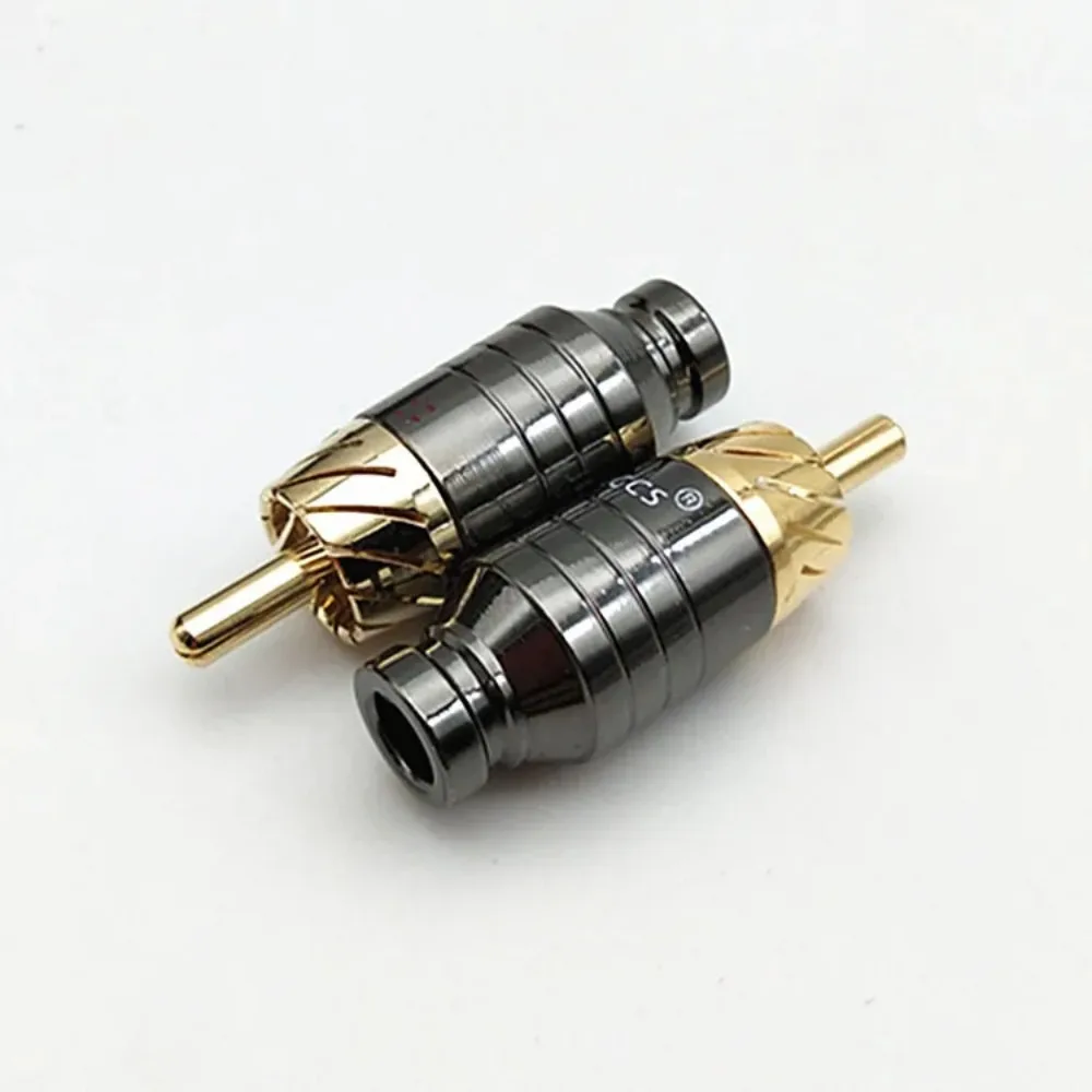 2 Paar/4 Stuks Luxe Solderen Rca Plug Jack Connector Speaker Audio Output/Input Adapter Plug Vergulde oortelefoon Connector Jack
