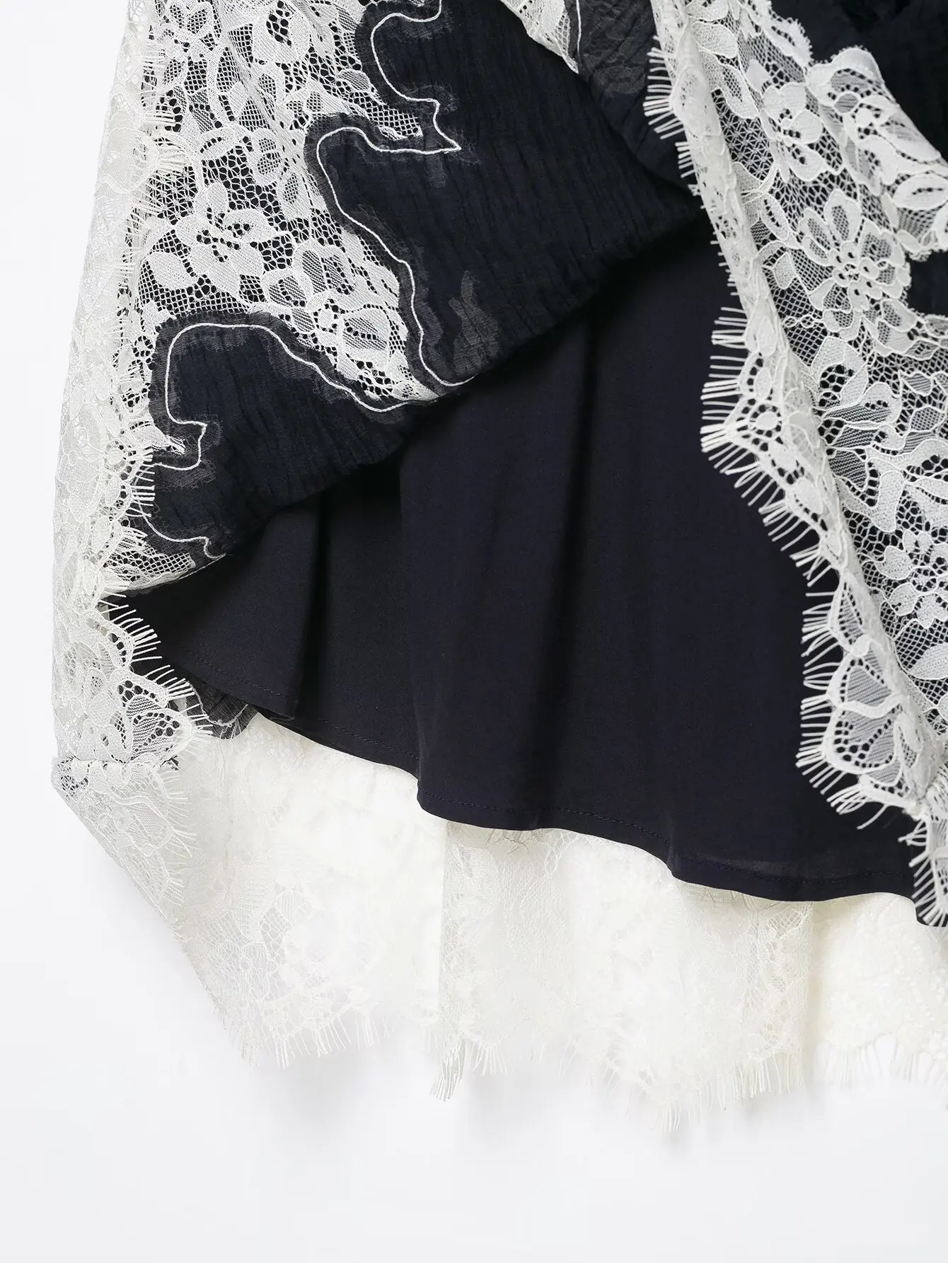 KONDALA Schickes Vintage Patchwork Damen Herbst-Set: Ärmelloses Spitzenhemd + Reißverschluss-Etuirock, Elegante Mode 2026 Herbst Damen-Set – Detail 24