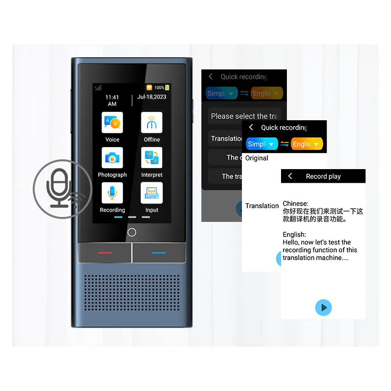 

Offline Voice Translator Smart Portable 138 Language Real Time Translator Arabic Recording And Transcription AI Photo Translator
