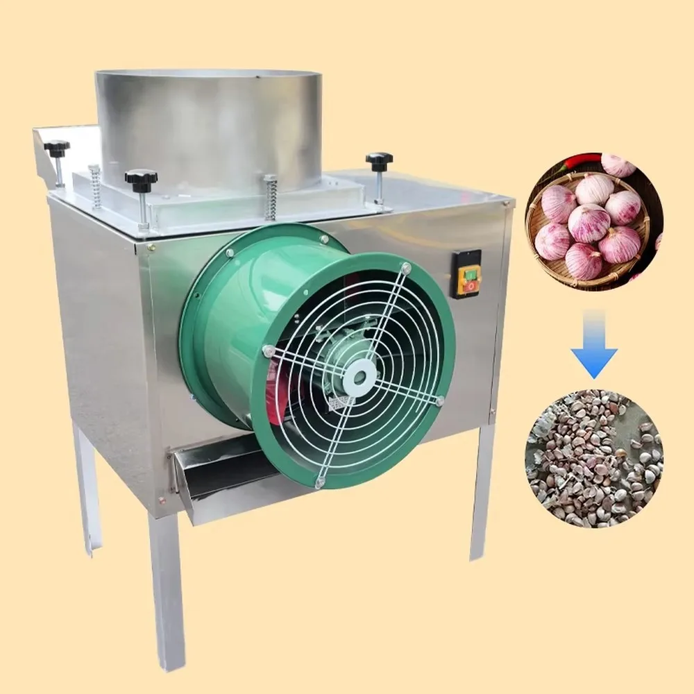 Electric Garlic Clove Separator Machine Stainless Steel Drum Adjustable Speed High Efficiency Peeling Equipment for