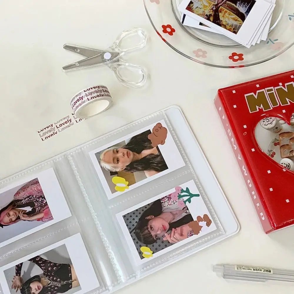 New 64 Pockets Photo Album Love Heart Hollow Photo Holder PVC Photocard Holder Men
