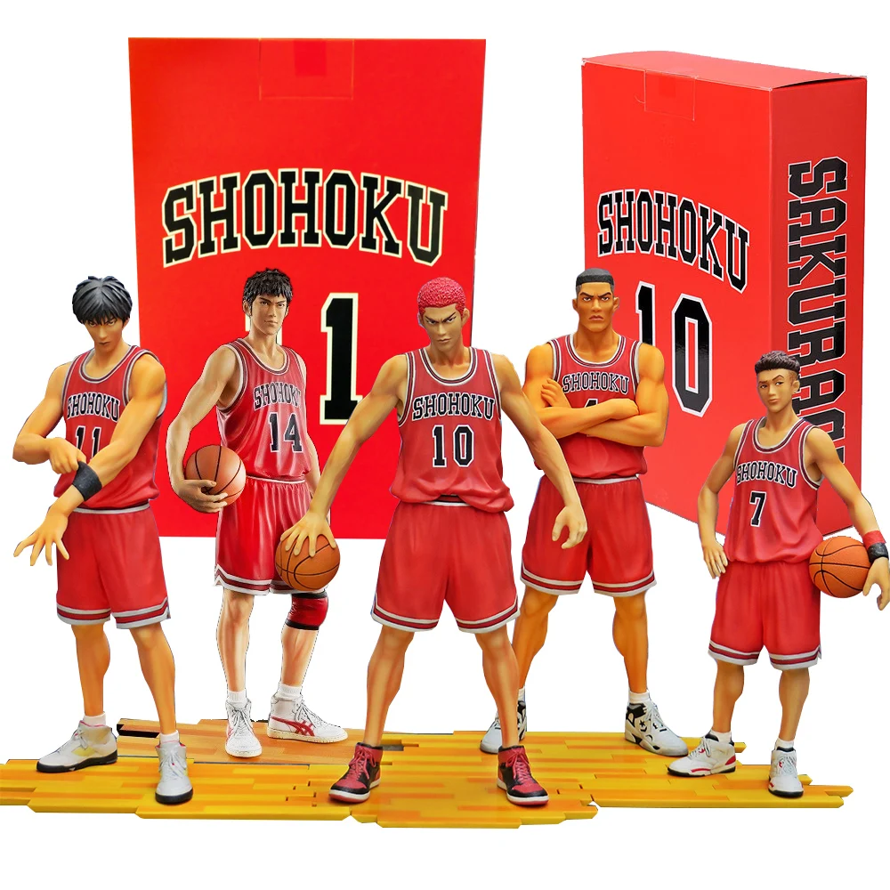 5Pcs Anime Slam Dunk Figure Sakuragi Hanamichi Rukawa Kaede The Spirit Collection of Inoue Takehiko Miyagi Rukawa Doll Toys