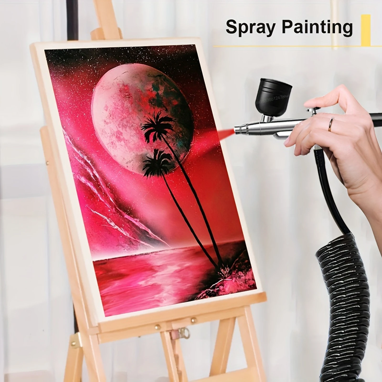 Mini kit de compressor de ar, pistola de pintura, aerógrafo para arte em unhas, tatuagem, artesanato, bolo, nano, pulverizador de névoa