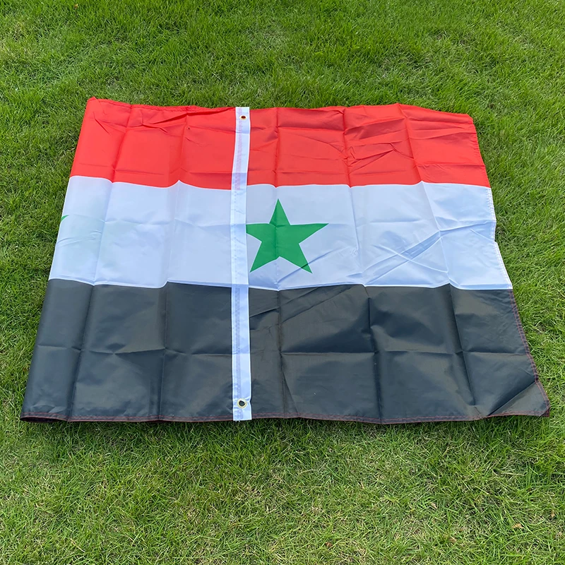 aerlxemrbrae flag  90*150cm Syria flag   100% Polyester 2 Sides Printed National Flag Syria  banner