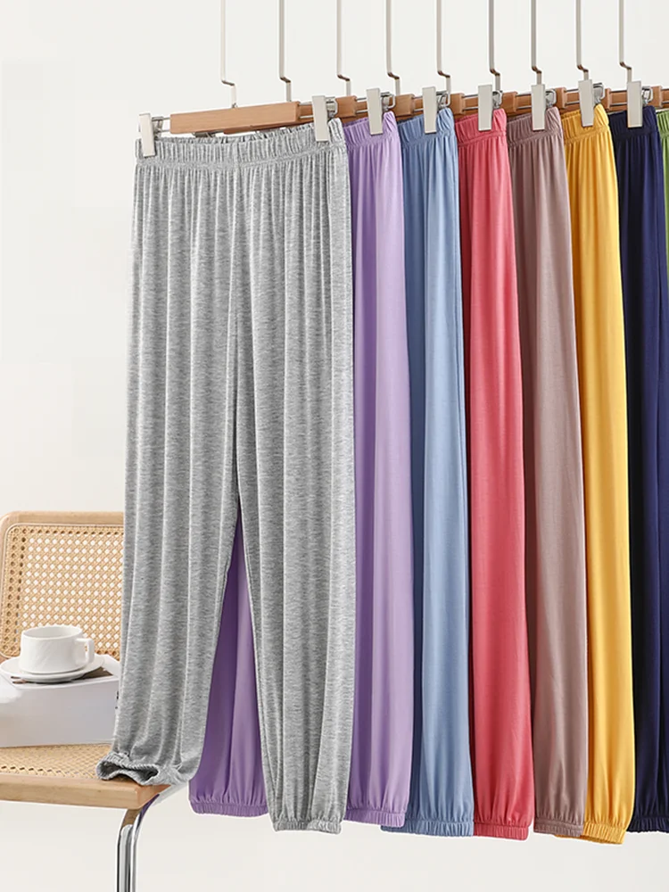 Loose Large Size Casual Long Pants Elastic Waist Modal Sweatpants Thin Versatile  Color Mosquito-Resistant Home Pants