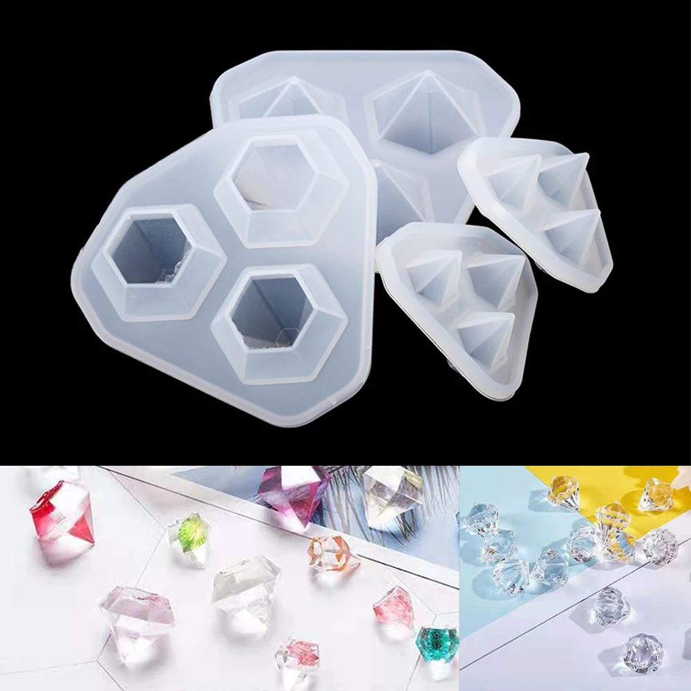 1 Pcs Diamond Pendant Silicone Mold Cutting Shape Type Epoxy Resin Mould For DIY Resin Pendant Crafts Jewelry Making Accessories