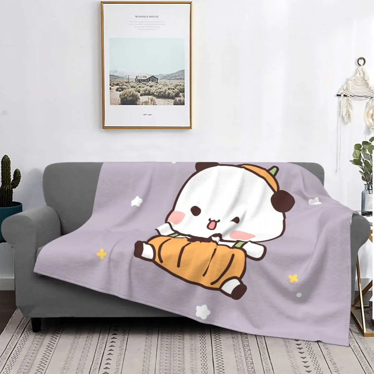 

Cartoon Bubu Dudu Panda Bear Blankets Fleece Autumn/Winter Multifunction Lightweight Thin Throw Blankets for Bed Outdoor Quilt