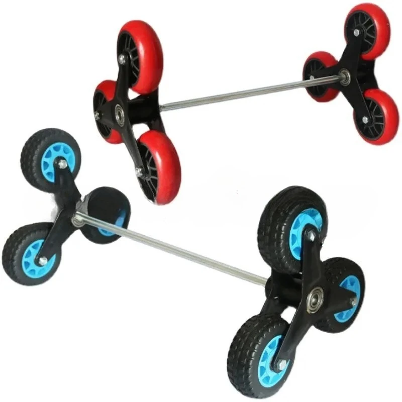 Climbing stairs wheel 4 inch 5 inch double bearing wear-resistant silent rubber climbing triangle wheel