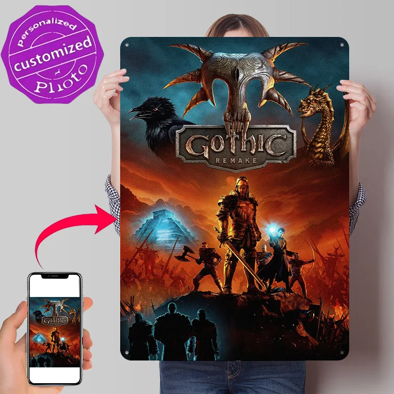 Gothic Remake Game 3D Texture Printed Poster Custom Vintage Metal Tin Plate Sign for Wall Art Decoration Room Home Decor Items