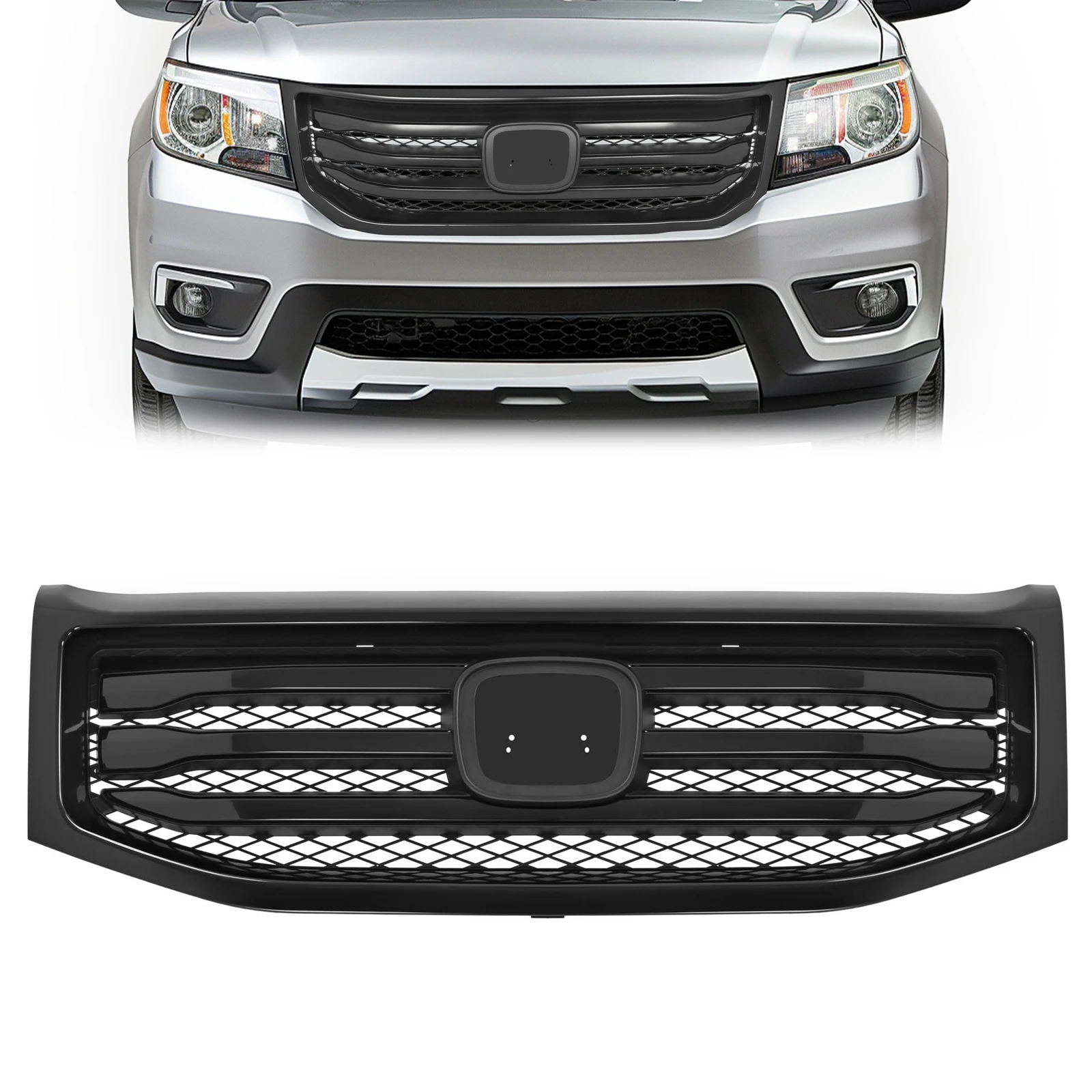 

For Honda Pilot 2012-2015 Front Bumper Grille Assembly Mesh Style Gloss Black
