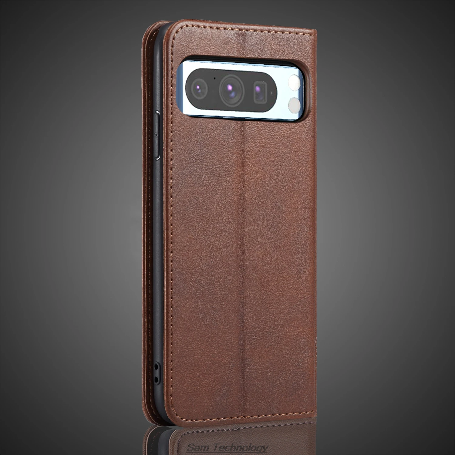 Casing Kulit Daya Tarik Magnetik untuk Google Pixel 8 Pro / Pixel8 Pro Sarung Penutup Lipat Dompet Tas Ponsel Capa Fundas Coque