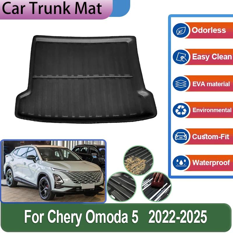 

Для Chirey Chery Omoda 5 C5 E5 2022 ~ 2025 Fownix FX багажник грузовой лоток из материала EVA коврик в багажник полное покрытие водонепроницаемый защитный