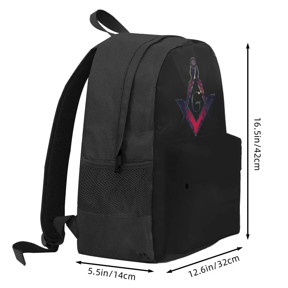 Freemason Compass Masonic Student Backpack School Bag Hiking Travel Daypack for Boys Girls Bookbag Shoulder Bags