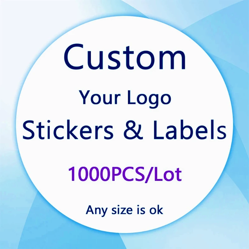 

1000PCS Custom Stickers Customize Logo Business Name Thank You Stickers Personalized Packaging Labels Design Your Own Stickers