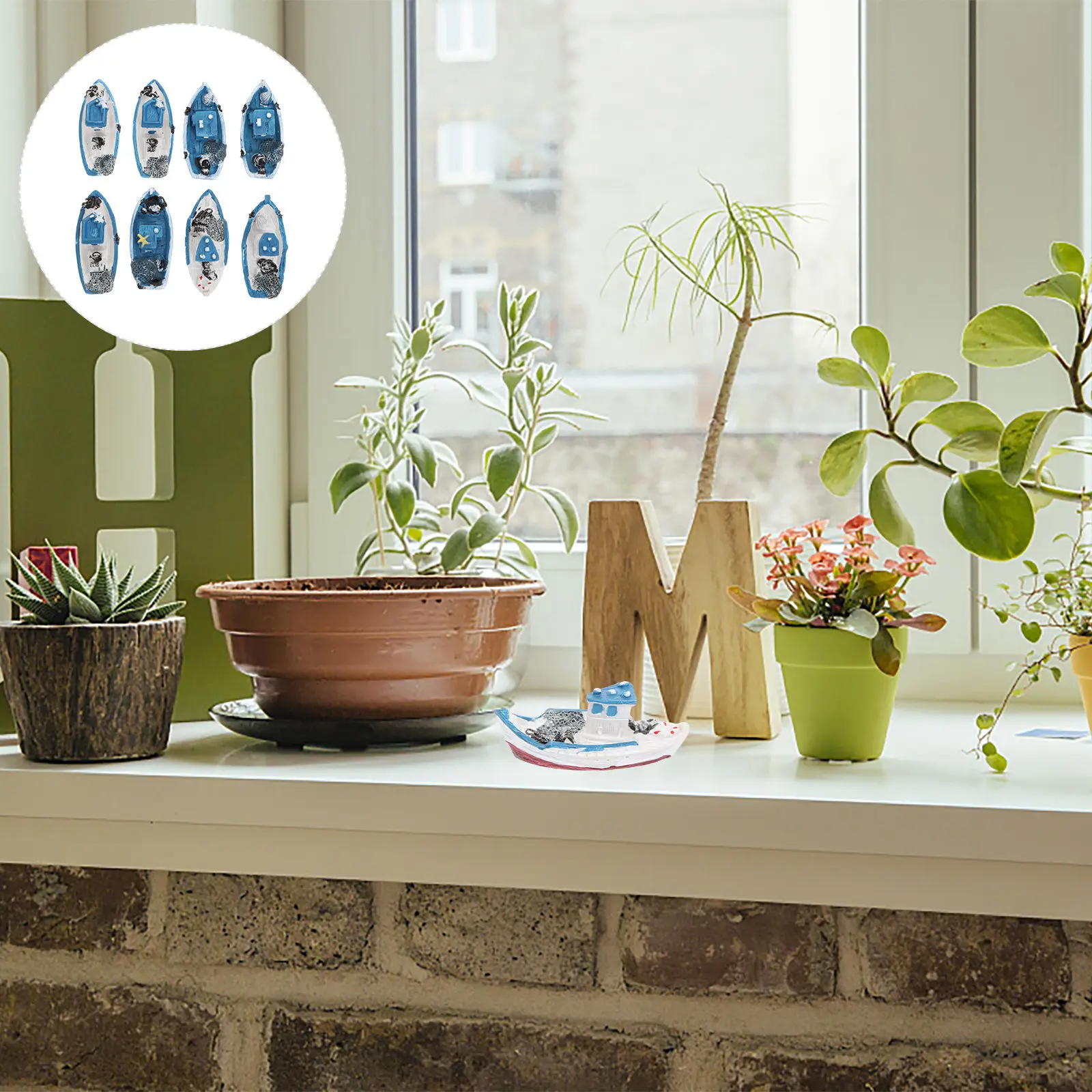 

Набор из 8 миниатюрных декоративных лодок из смолы для сада, аквариума и ландшафтного дизайна (для дома и улицы)