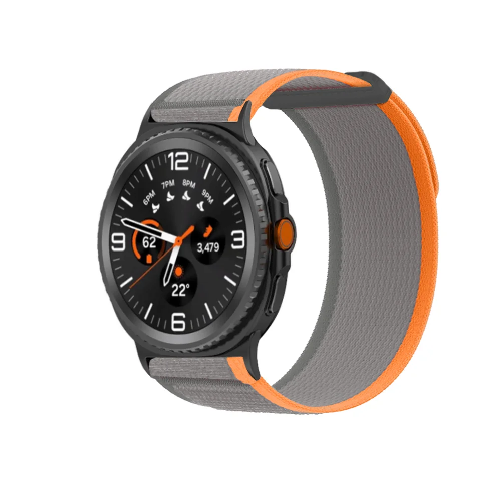 حزام حلقة منسوج لساعة سامسونج جالاكسي 8 / الترا 2، سوار حلقة رياضي مكون من قطعتين بقطر بري