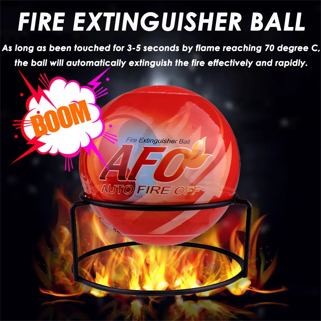 Bola de extintor de incendios, polvo seco ambiental, bola de fuego automática con soporte para almacén, enchufes de cocina, coches