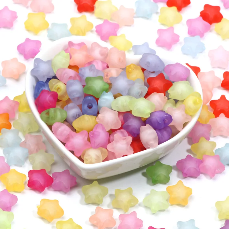 100pcs Mixed Color Shell Star Mickey Flower Loose Acrylic Spacer Beads for Jewelry Making DIY Handmade Bracelet Accessorie