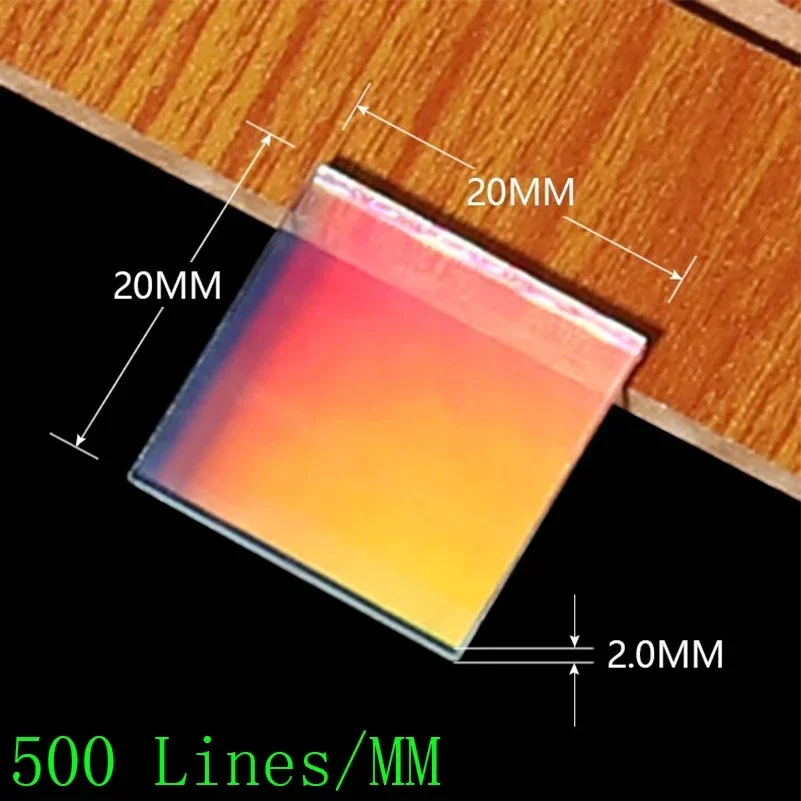 

500 Lines/mm Orthogonal Transmission Diffraction Grating High 2d Spectroscopic Holographic Optical Instrument 20x20mm