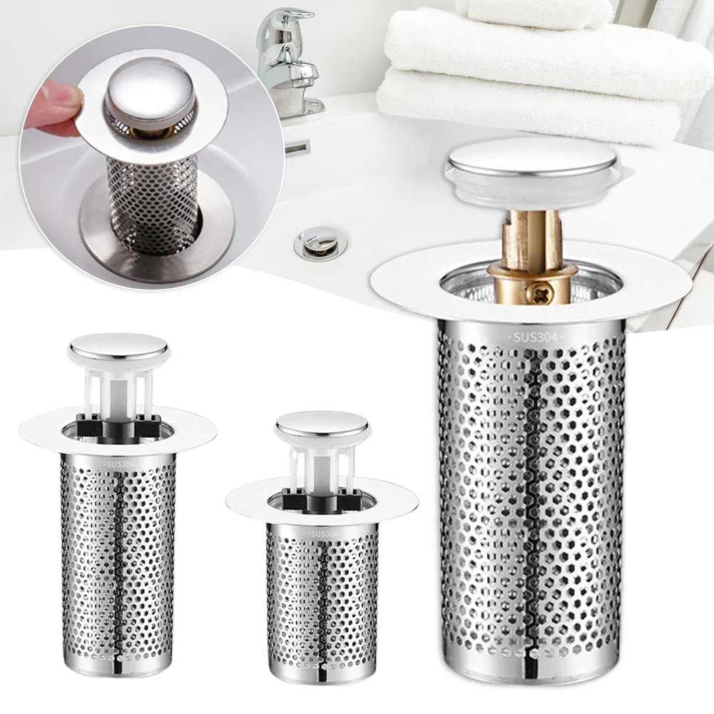 Universal Sink Accessory,Stainless Steel Floor Drain Filter,Washbasin Bouncing Strainer Filter,Reusable Sewer Drain Filter