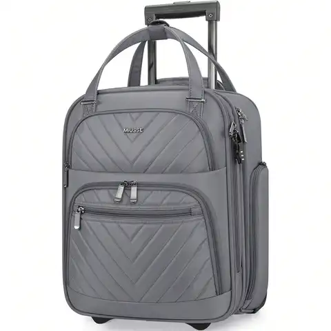 Carry-On Underseat 16-Inch Luggage With Wheels, Softside Rolling Carry-On, Lightweight Travel Suitcase For Men Women, Personal Item Rolling Travel Bag Luggage Case Trolley Suitcase Spinner Suitcase Travel Luggage Suitcase Luggage Carry-On Suitcase Travel