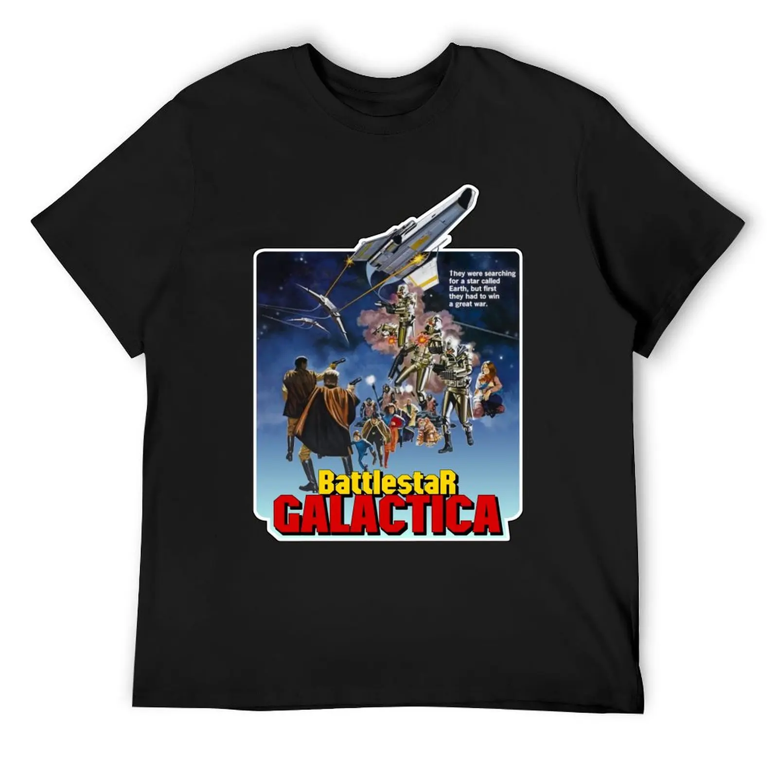 

Vintage 1978 Universal Studios Battlestar Galactica Movie Poster T-Shirt sublime custom shirt mens designer clothes
