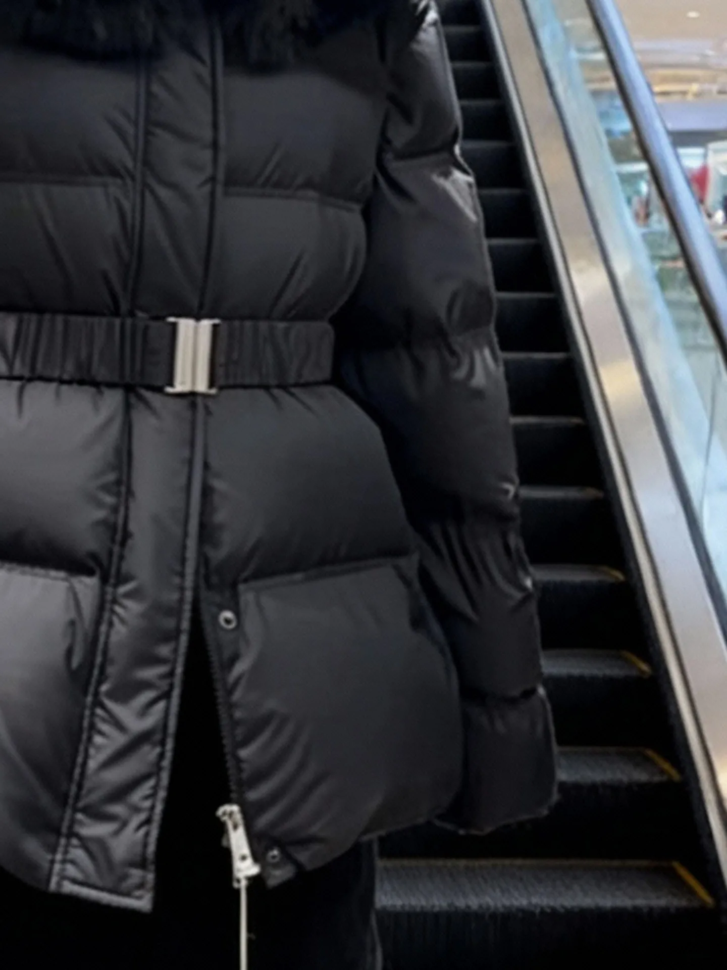 Sli Bla Puffer Jaet Casaco feminino de pele sintética de comprimento médio inverno quente Thi Casacos casuais Sle ajuste regular poliéster F...