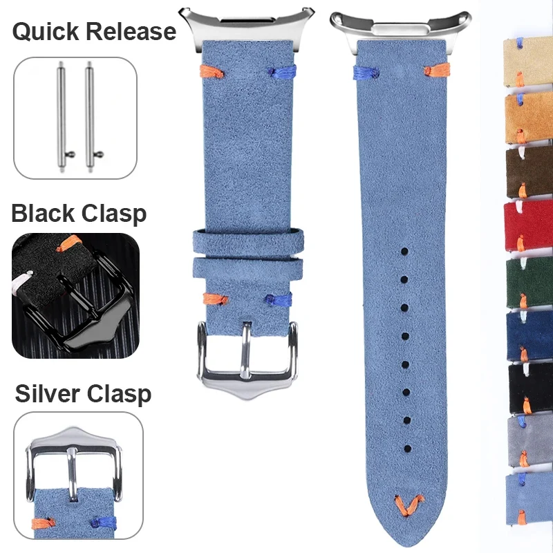 

Pop Leather Strap For Samsung Galaxy Watch Ultra 47mm Handmade Soft Leather Band For Galaxy 47mm Ultra No Gap Curved End Bracele