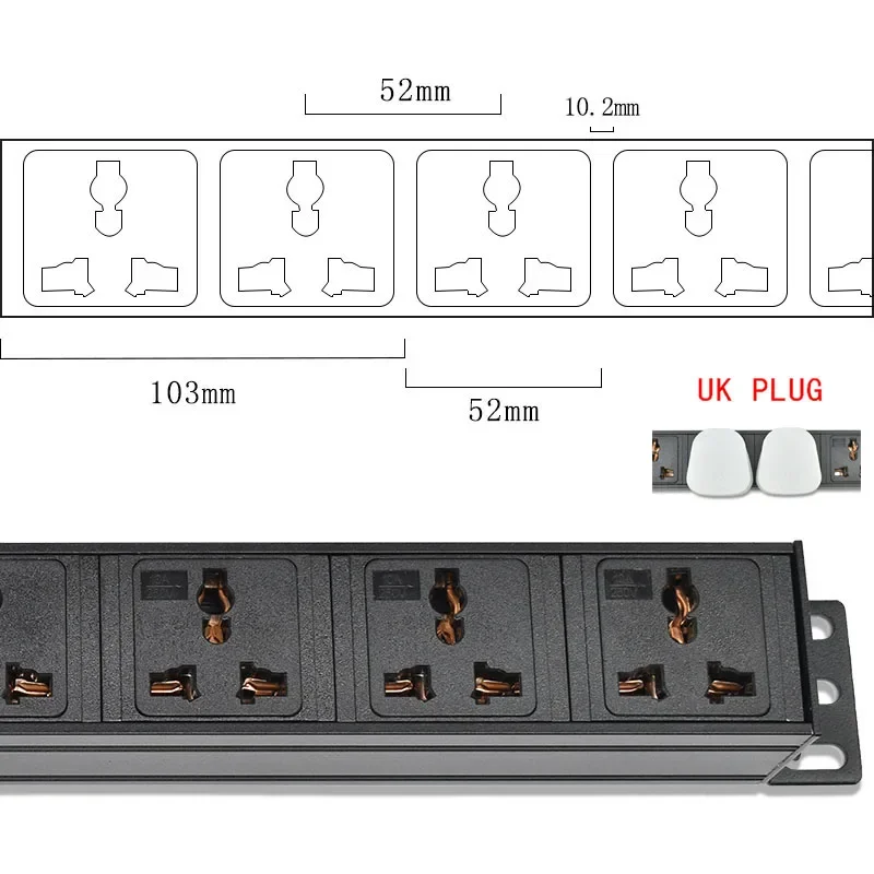 Multipresa PDU Porta C14 Presa da tavolo Prese elettriche per ufficio nascoste 1-9AC 10A Presa di uscita universale Carica USB