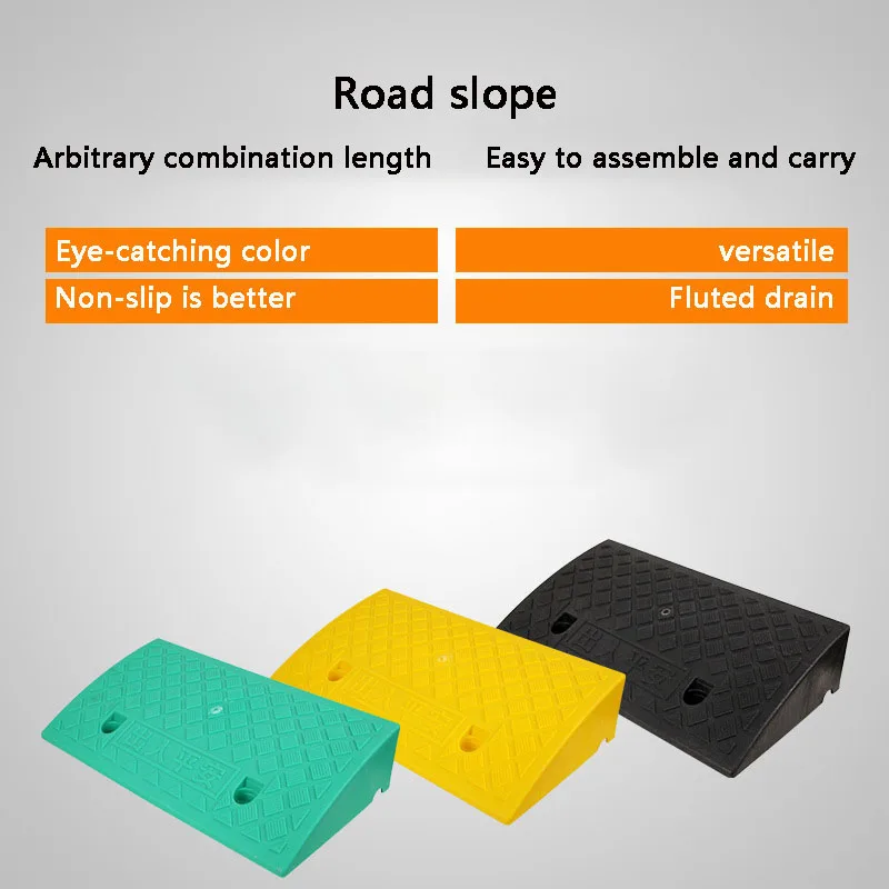 50*27*9cm Plastic PVC Road Slope Ramp Pad Portable Car Step Uphill Triangle Mat Curb Rubber