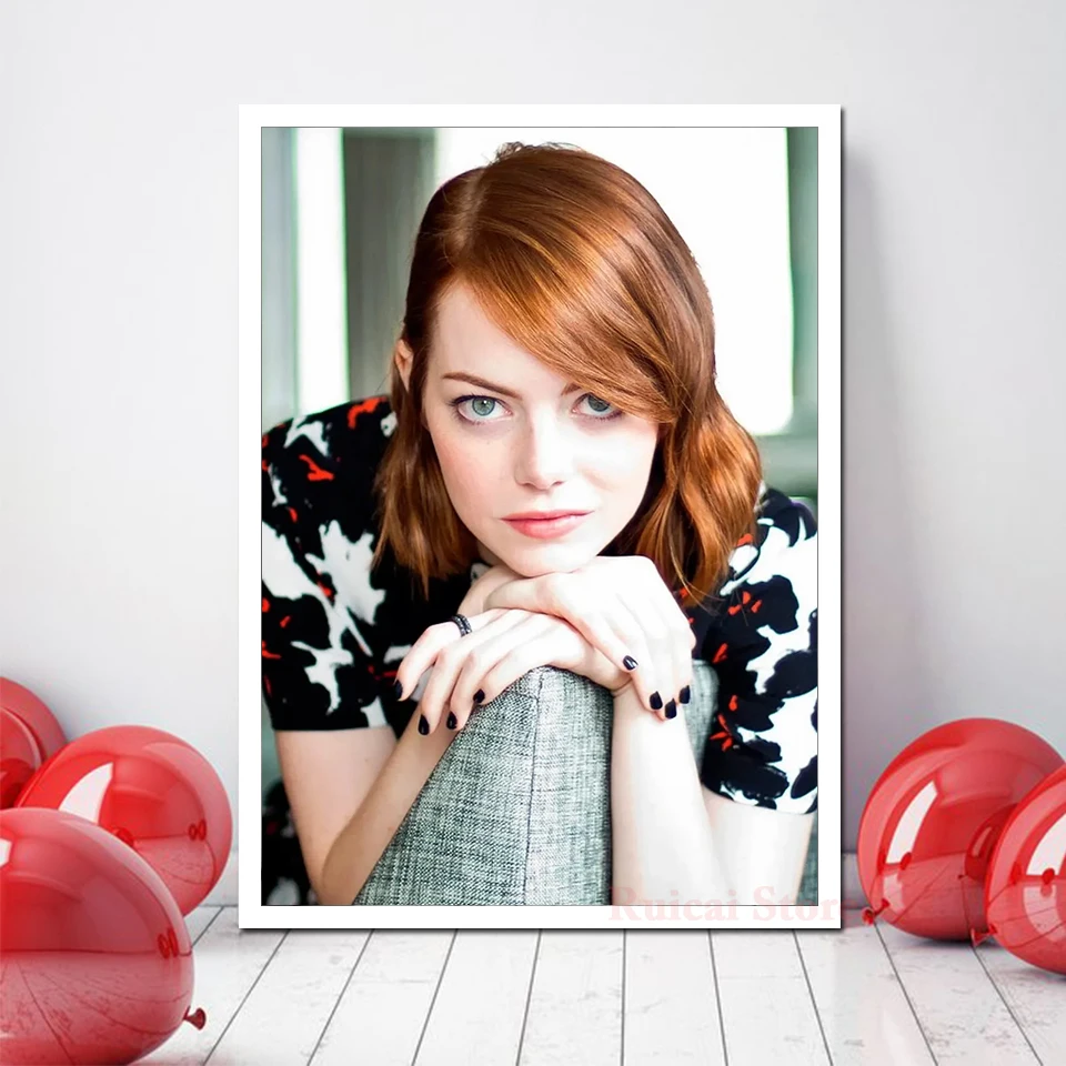 إيما ستون المشارك فيلم ستار جدار الفن قماش للعيش الفتيات غرفة المنزل غرفة نوم زخارف للحانات اللوحة