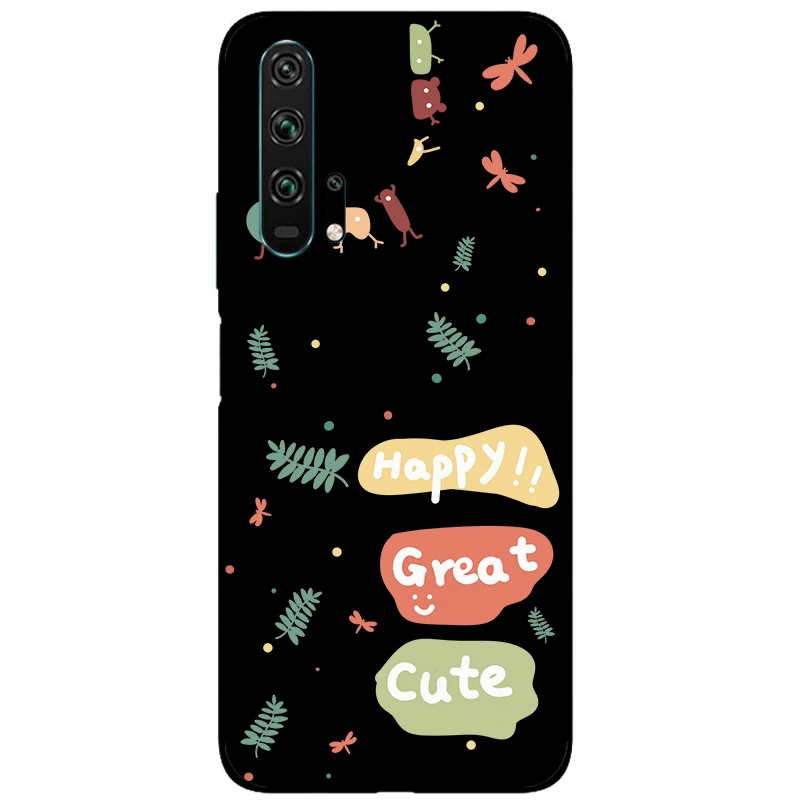 For Honor 20 Pro Case Black TPU Case For Honor 20 Pro Animal Style Back Cover For Huawei Honor 20 Pro Soft Silicone Case 20Pro