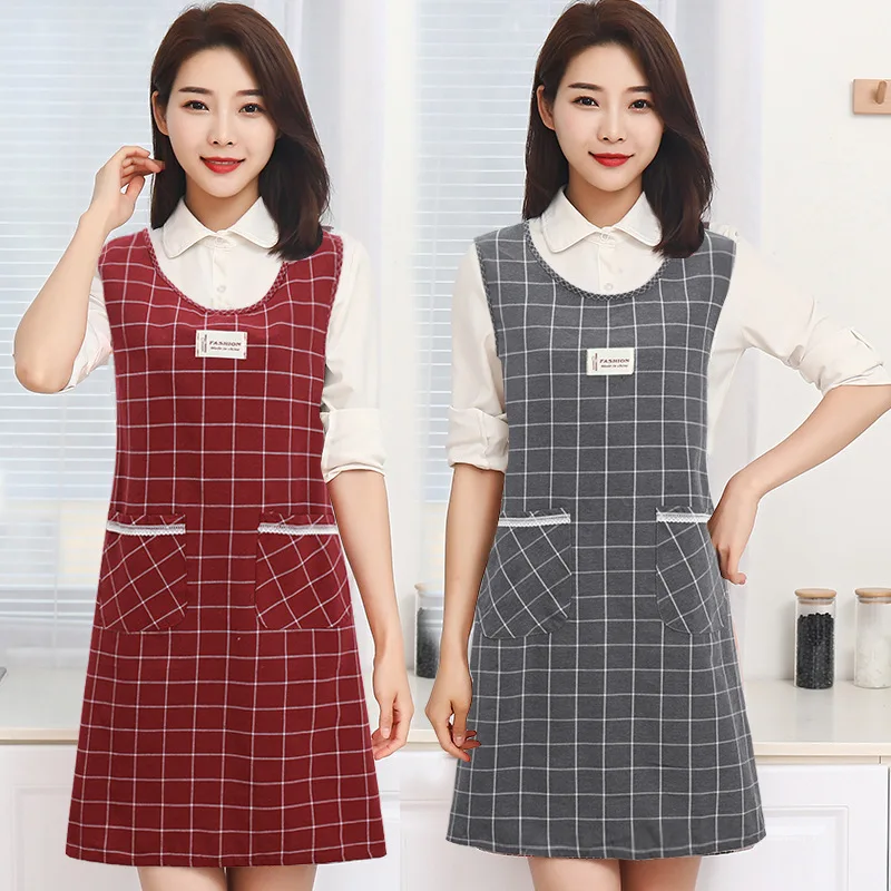 

Sleeveless Apron Vest Breathable Oil-Resistant Kitchen Cooking Protective Workwear Comfortable Home Housekeeping Cleaning Dress