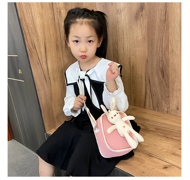 Mini Shoulder Bags for Girls Kawaii Children Messenger Bag Simple Rabbit Small Tide Boy Girl Baby Wild Student Bag Drop Shipping