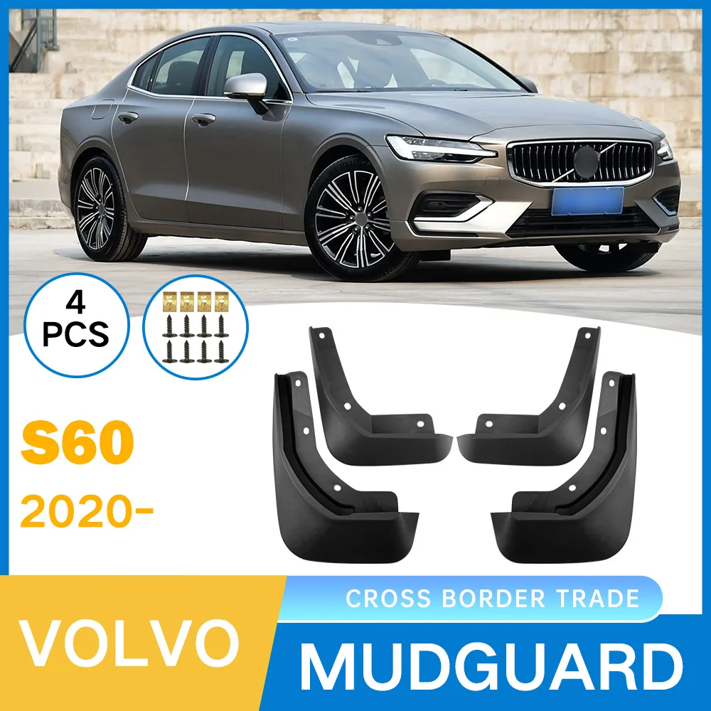 

For Volvo S60 2020-2024 car tire soft mudguard exterior modification,Front Rear Flares Splash Guards Cover Car Accessorie