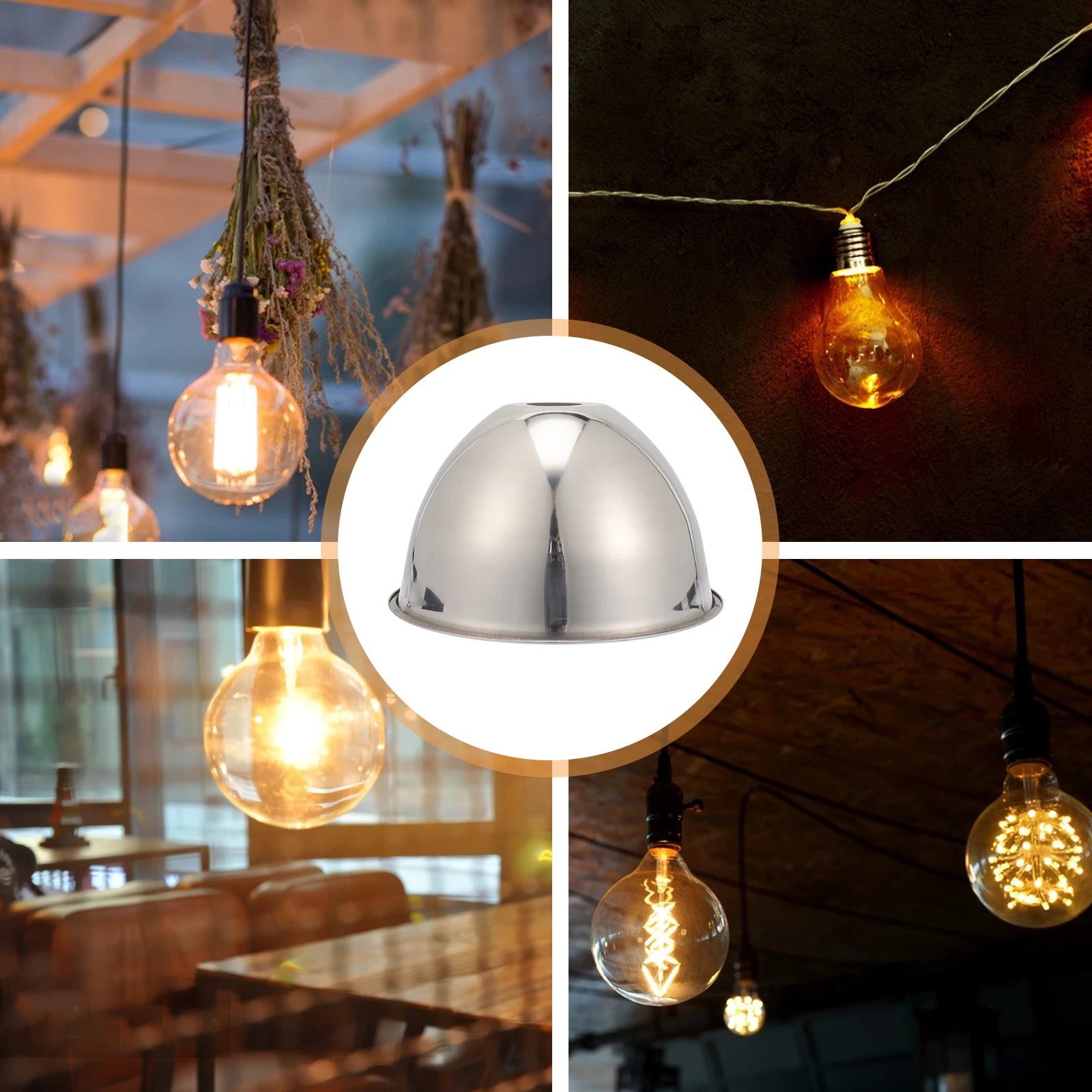 

Retro Stainless Steel Lampshade 25CM Industrial Decorative Pendant Light Shade Cover Dustproof Small Size Lamp Accessories