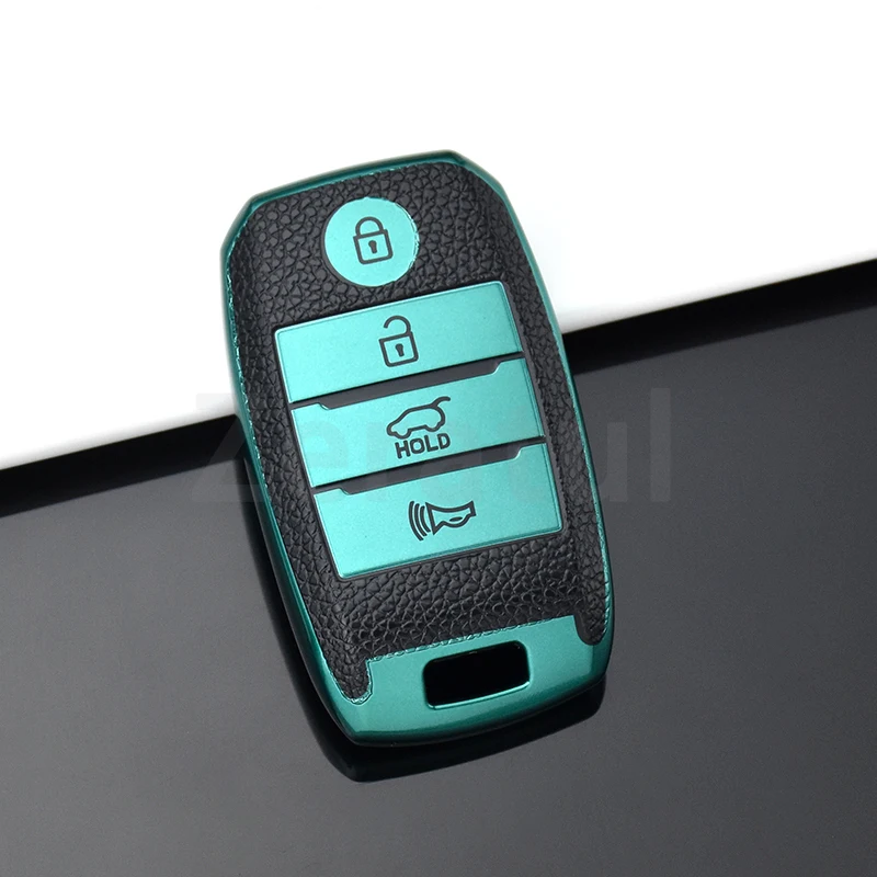 For Kia Sportage Cerato Optima K2 K3 K4 K5 Rio Picanto K2 Soul Sorento Sedona 4Buttons TPU Leather Car Remote Key Case Cover