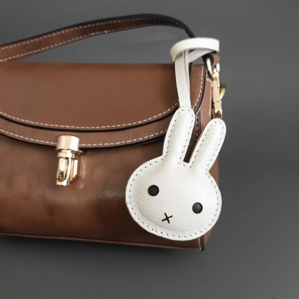 

Miffy genuine sheepskin kawaii Miffy Rabbit pendant high-end and exquisite schoolbag backpack accessory leather small trinket