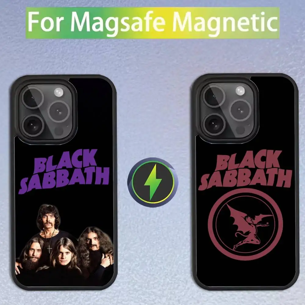 

Black S-Sabbath Smart Phone Case For iPhone 16,15,14,13,12,11,Pro,Max,Plus,Mini,SE Magsafe Magnetic Wireless Charging