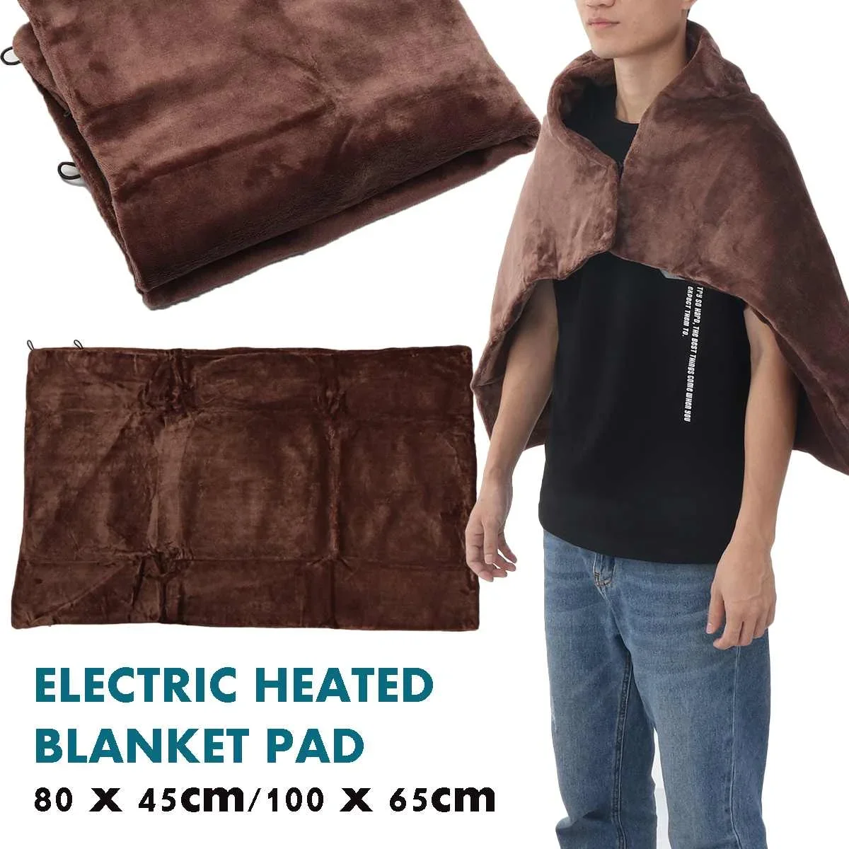 USB Electric Heated Blanket Shawl Cape Soft Warmer Neck Shoulder Pad 5V 45*80cm/65*100cm Electric Heating Pads Winter Mattress