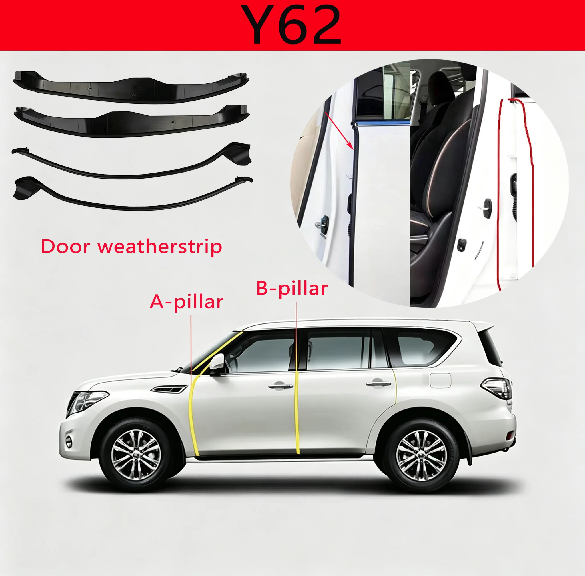 For Nissan Patrol Y62 Door Weatherstrip Brand New Genuine Part Nissan Armada Upgrade From Base Trim to High-End Trim 80838-1LA1A