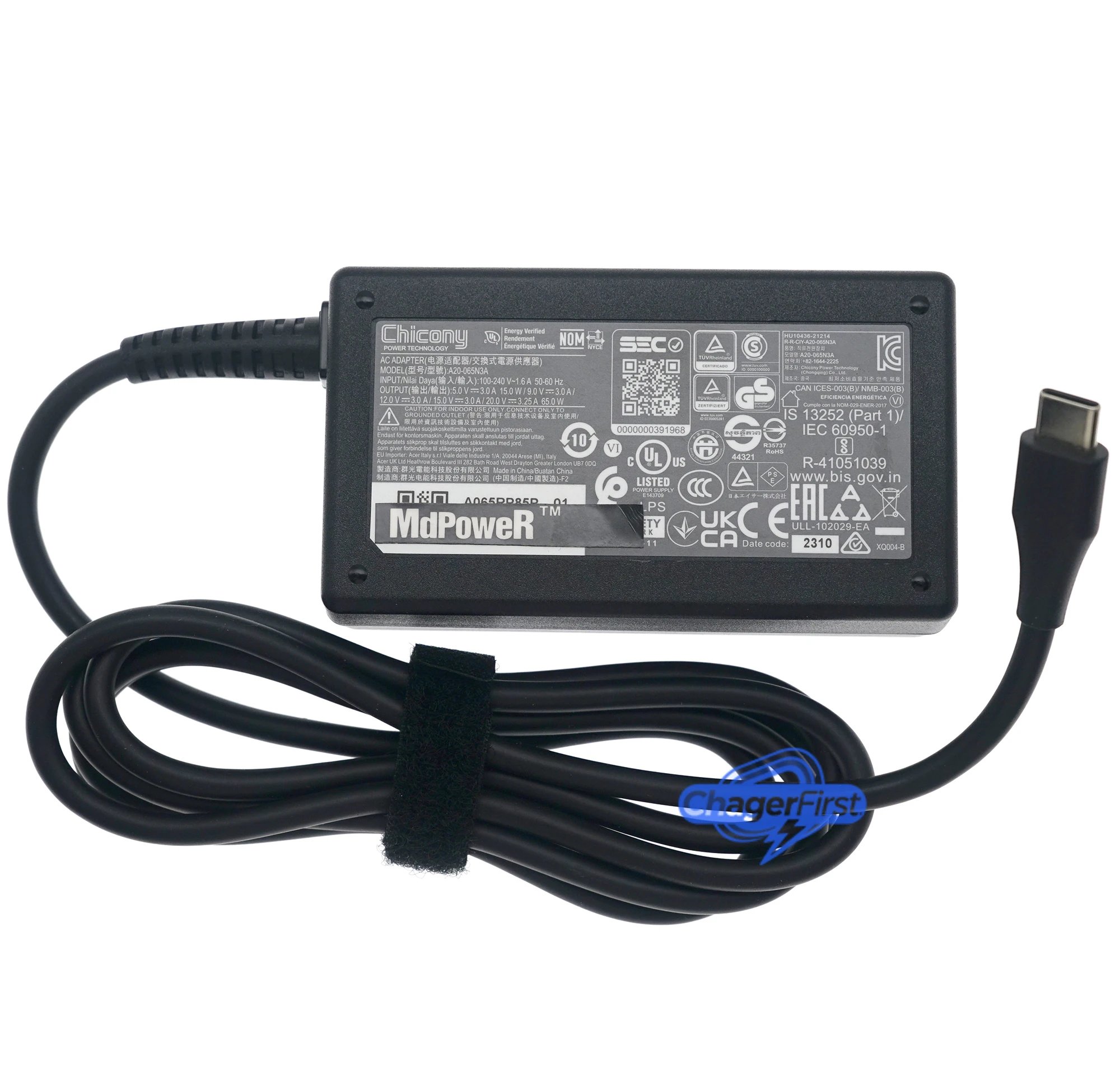 Genuine Chicony A20-065N3A A065RP99P 20V 3.25A 65W USB-C Type-C AC Adapter Charger For Acer Swift Go SFG14-71T-728K Laptop