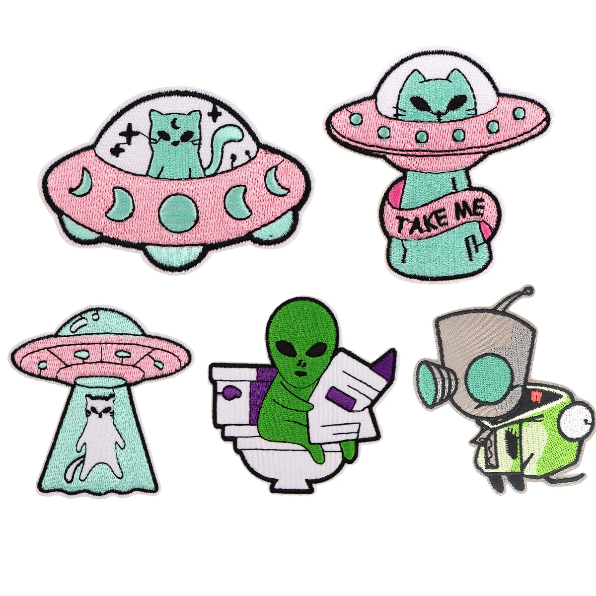 Alien Iron-On Embroidered Patches For Clothing Thermoadhesive Patches On Backpacks DIY Jackets Sew Stickers For Fans